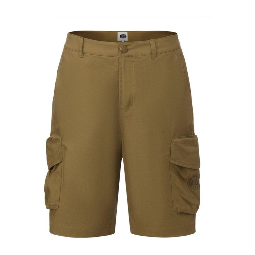 Pretty Green Mens Cotton Reinforced Tailored Casual Cargo Shorts / Khaki Green